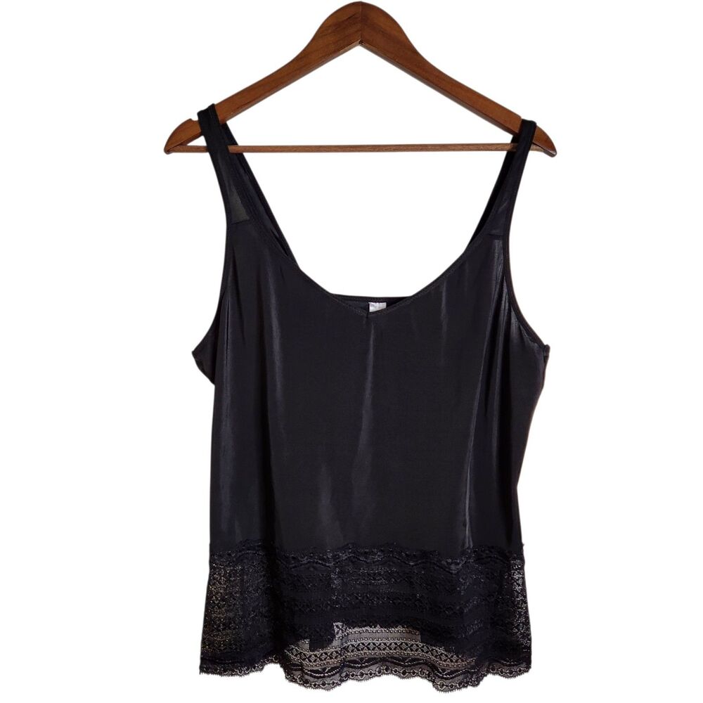 Body Form Women's Plus Size 3X Black Shaping Camisole Cami Lace Hem Shapewear